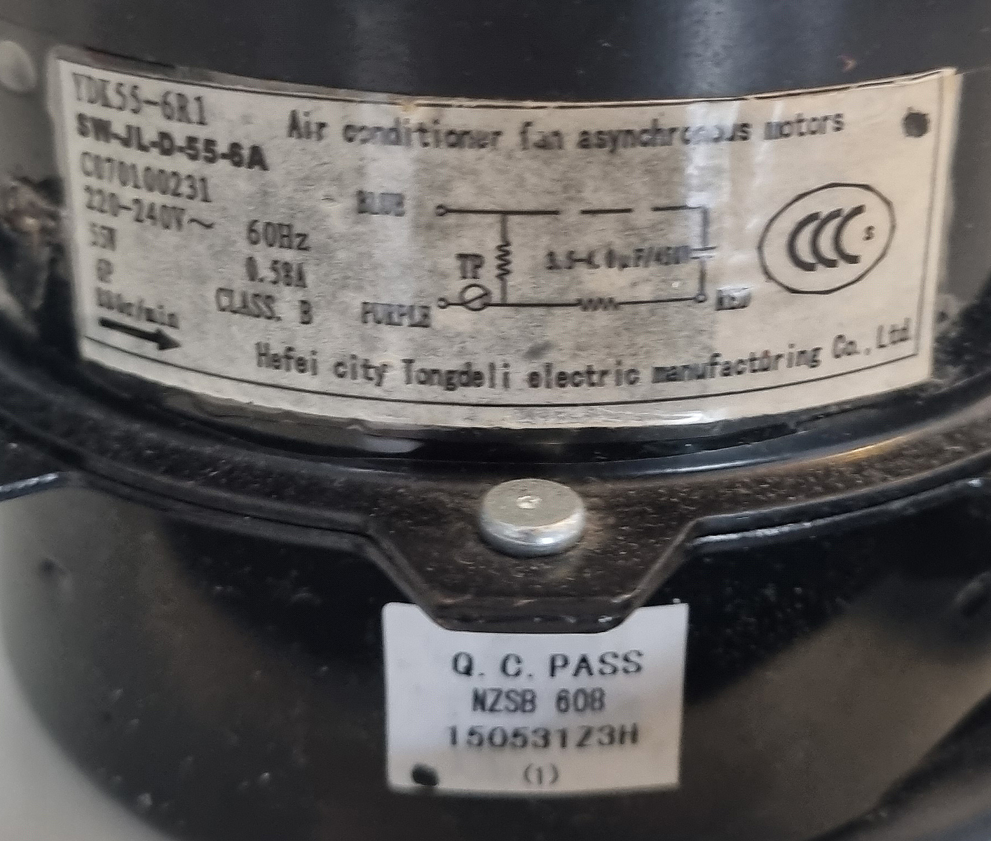Motor eléctrico para condensadora a/a YDK55-6R1 - Imagen 5